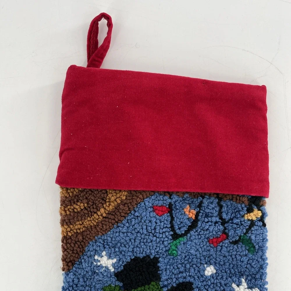 Christmas Stocking Hook Loop Snowman Cardinal Christmas Tree Lights‎ Velvet, 21